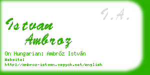 istvan ambroz business card
